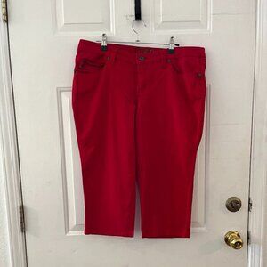 Tripp NYC Daang Goodman Plus-Size Red Skull Goth Emo Capri Pants Sz 16